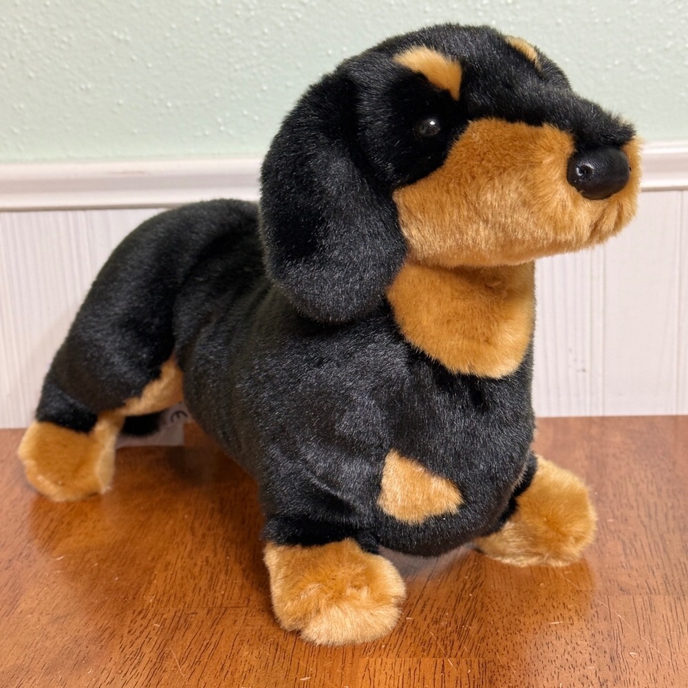 Douglas Cuddle Spats Black & Tan Dachshund 16" Plush Stuffed Animal 2002